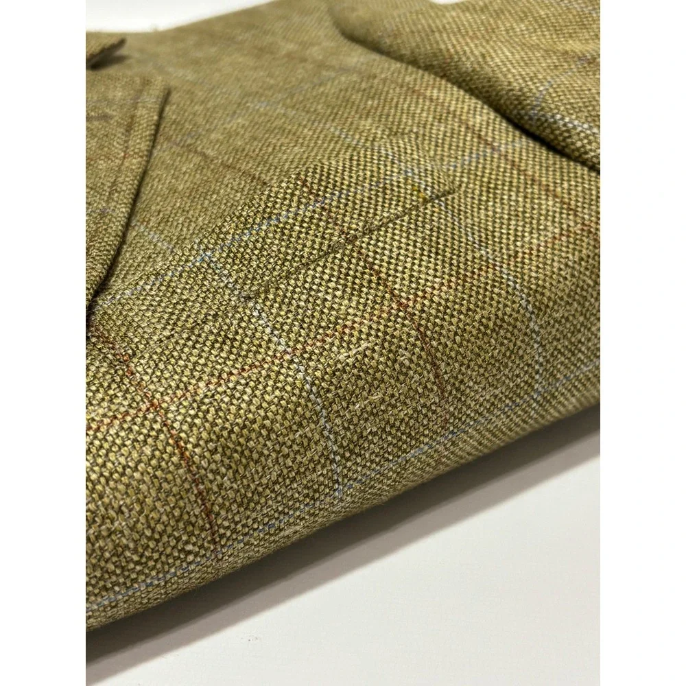 Brooks Brothers Mens 40R Window Pane Blazer Jacket Sport Coat Brown USA Academia